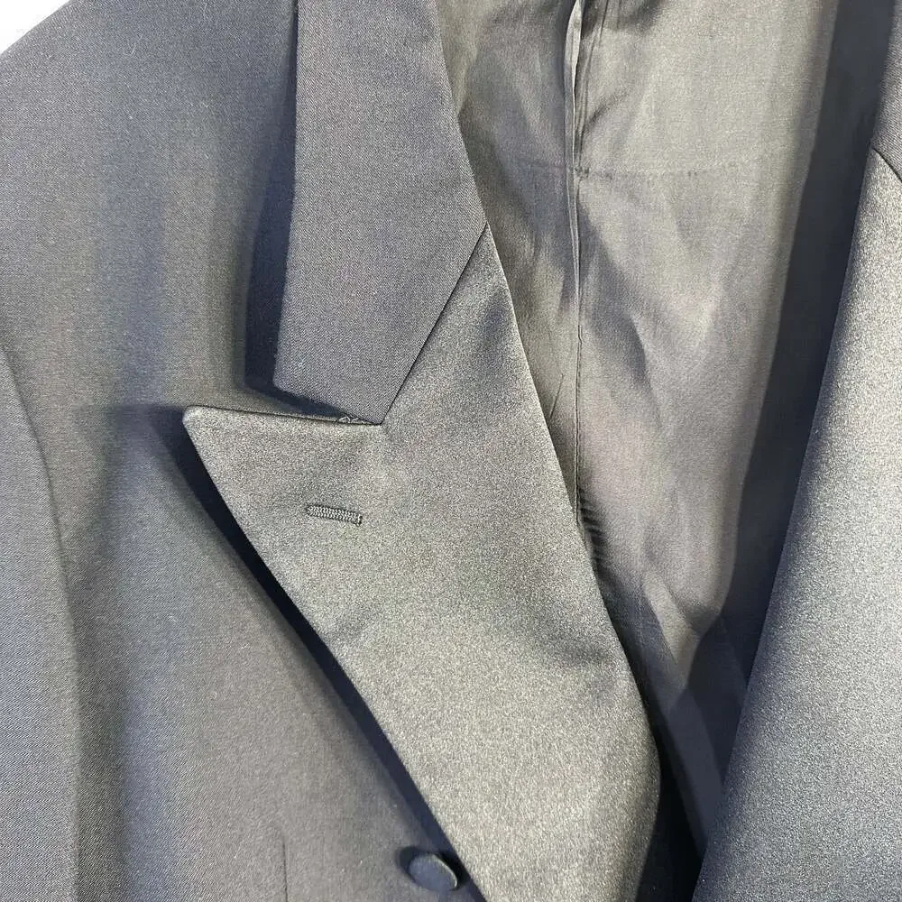 Valentino Uomo Black Pure Wool Double Breasted Blazer